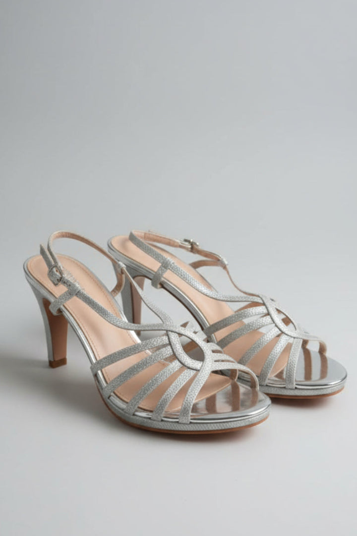 SANDALES À TALON -SILVER