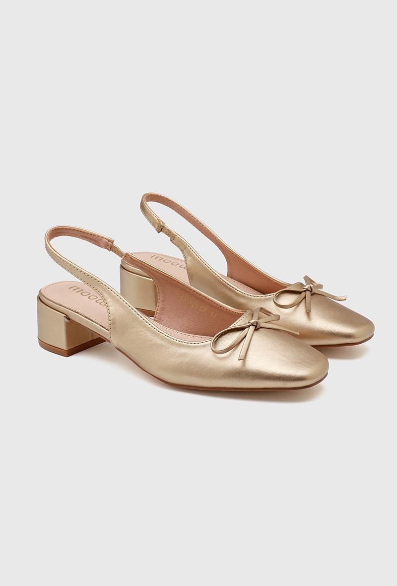Ballerines Slingback à talon bloc - OR