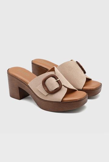 Sandales à boucle - Beige