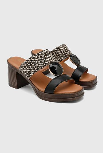 Sandales à talon carré - Noir