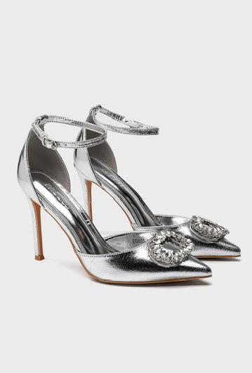 Escarpins à bride -Argenté