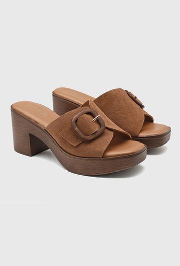 Sandales à boucle - Camel