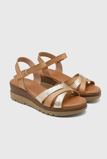 Sandales à brides croisées - Beige