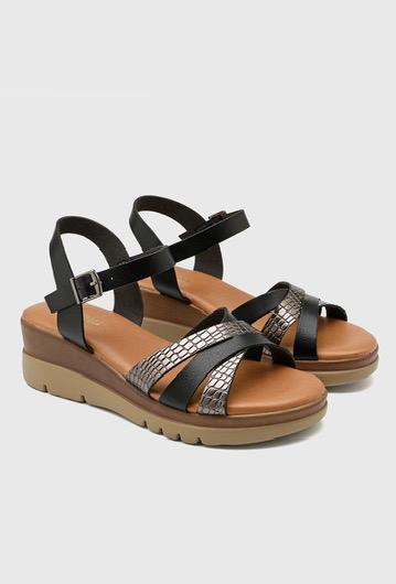 Sandales à brides croisées - Noir