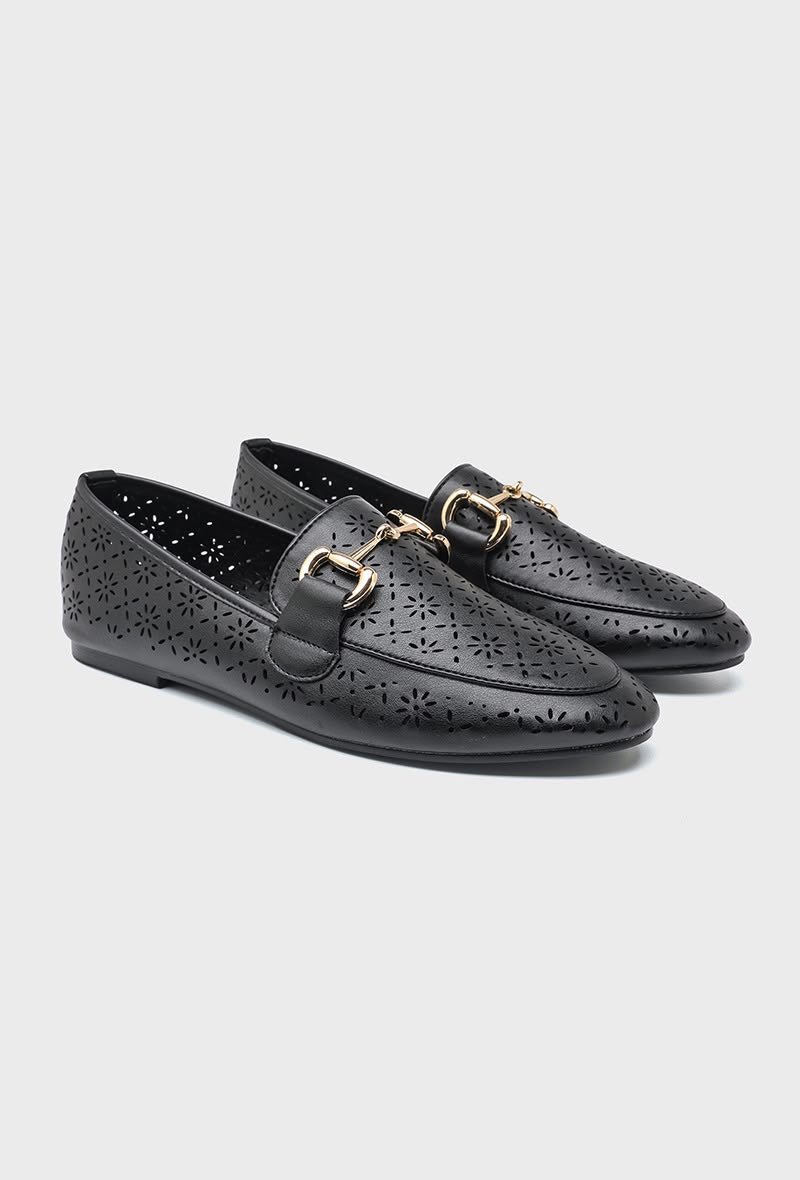 Mocassins perforés - Noir