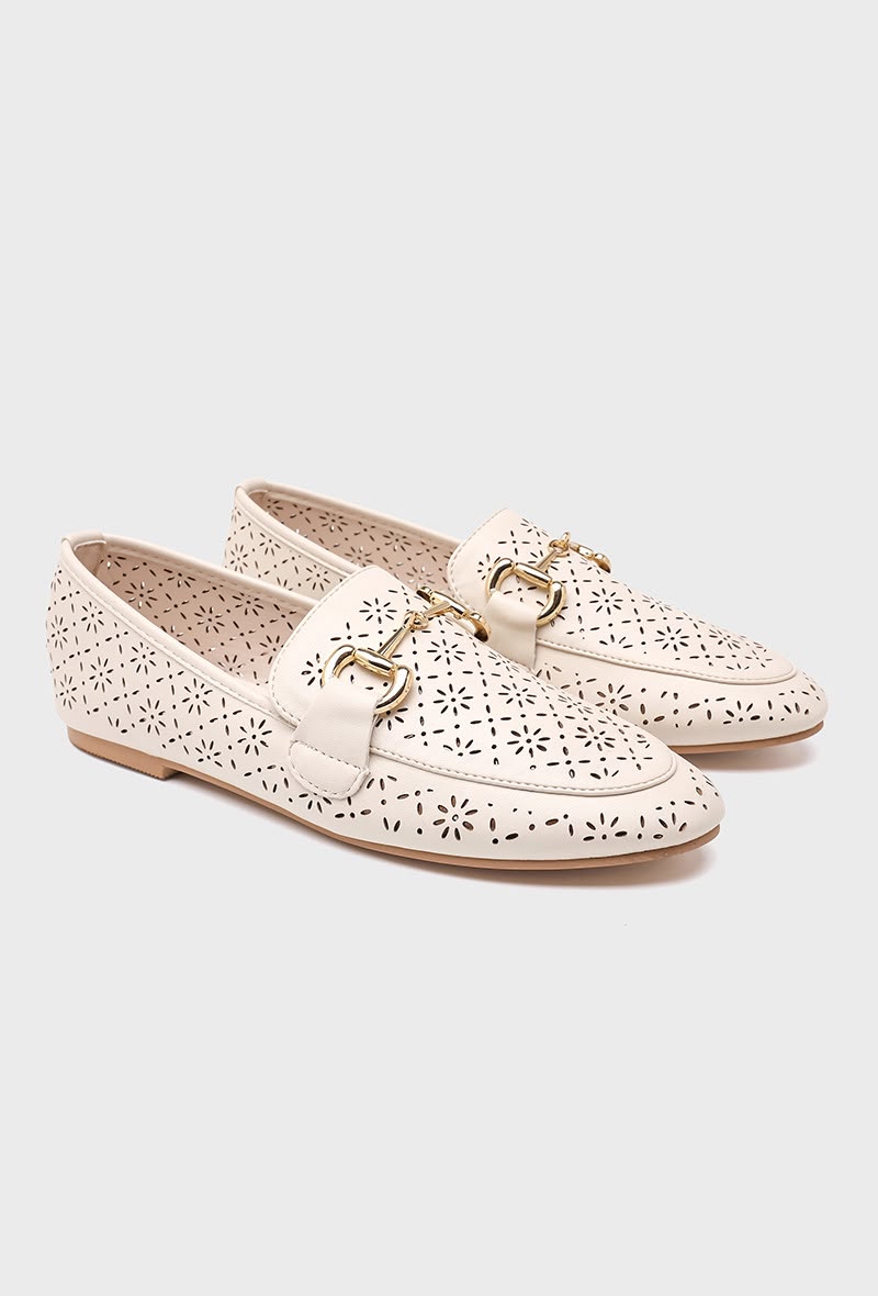 Mocassins perforés - Beige