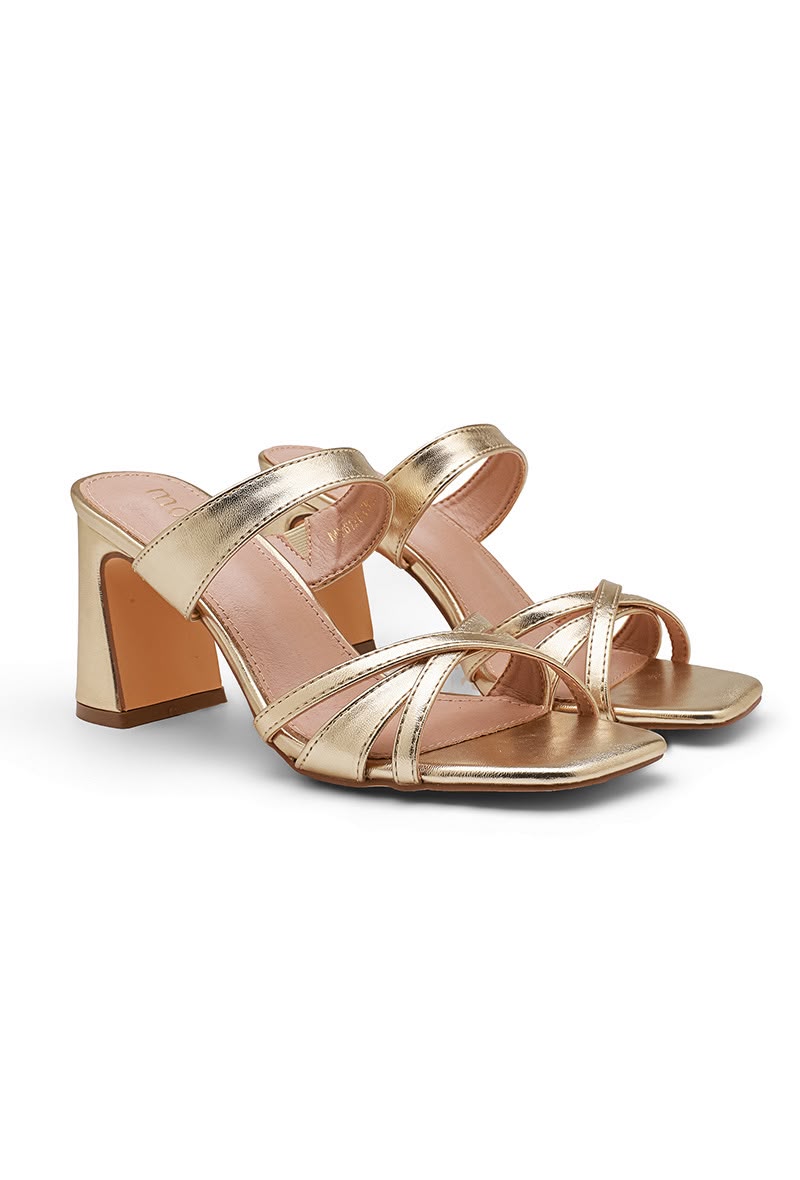 Mules à brides croisées - Or