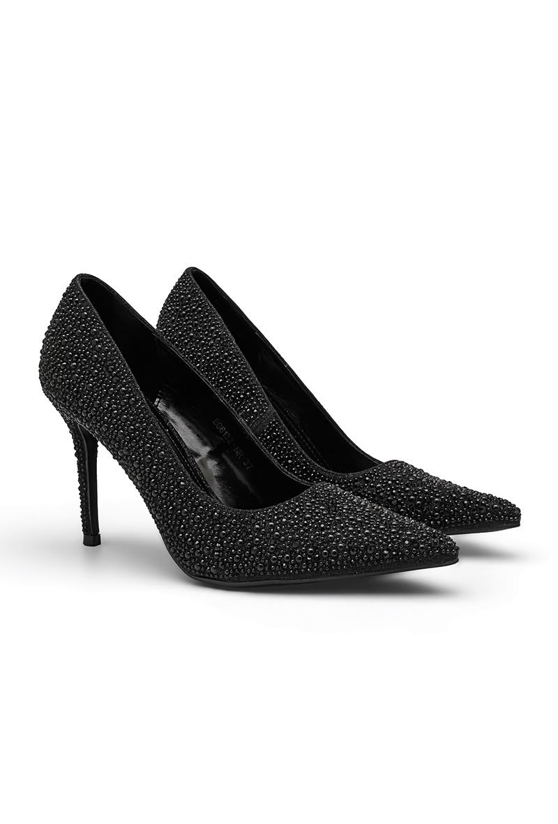 Escarpins à strass scintillants - Noir
