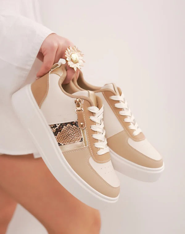 BASKETS COMPENSÉES - KHAKI