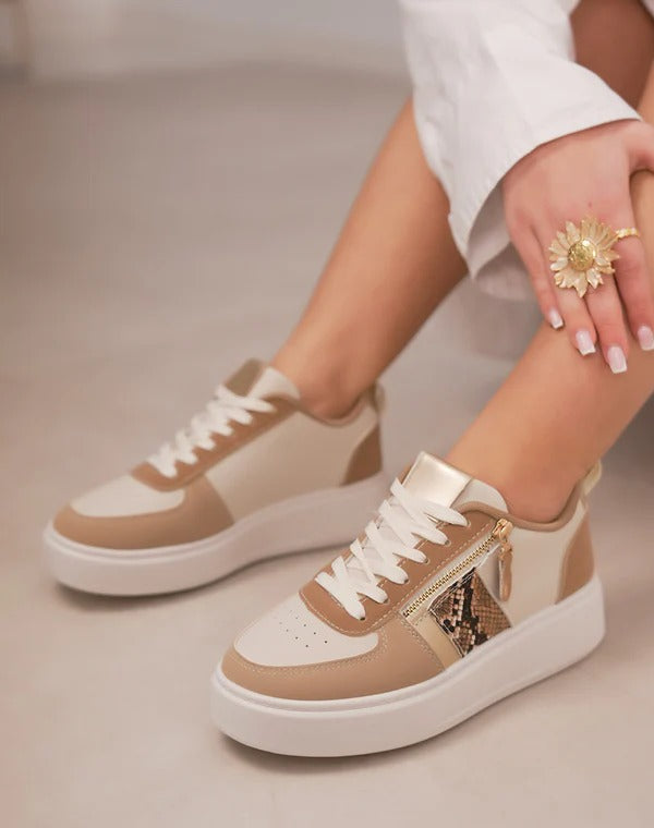 BASKETS COMPENSÉES - KHAKI