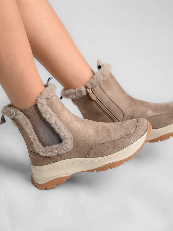 bottines fourrées - TAUPE