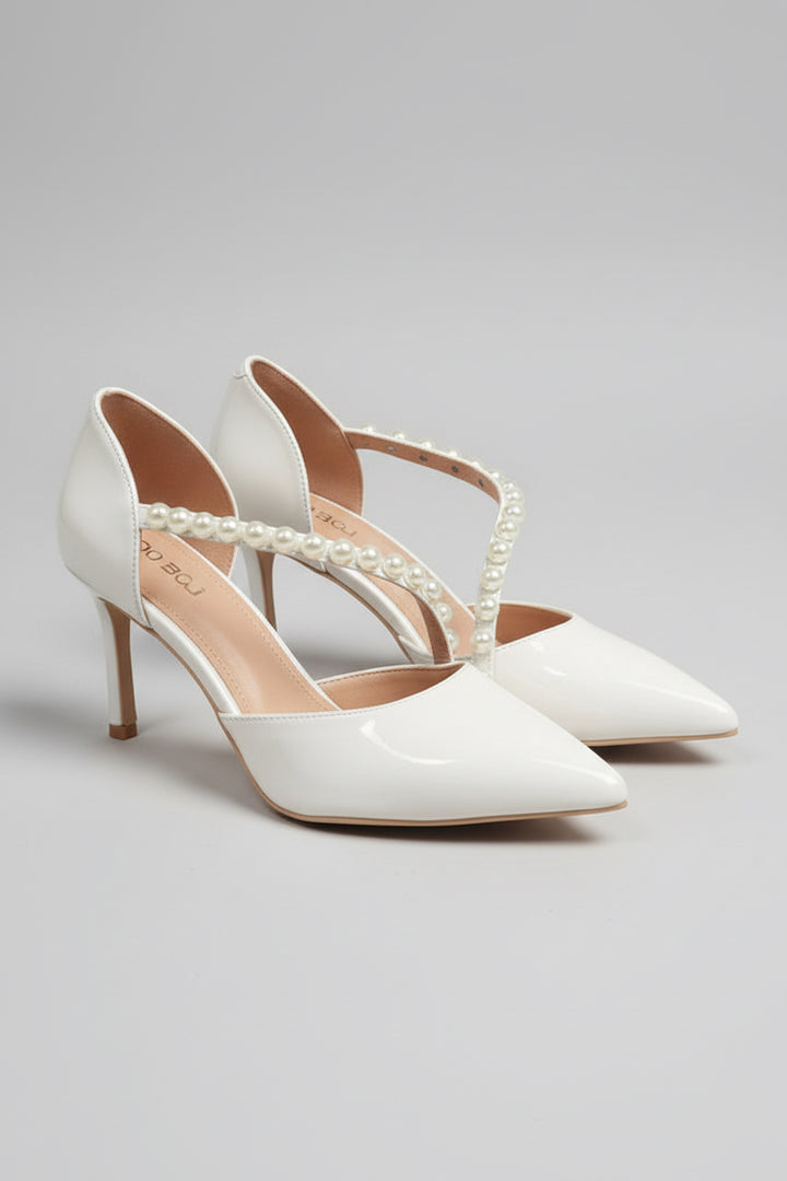 ESCARPIN PERLE -BLANC