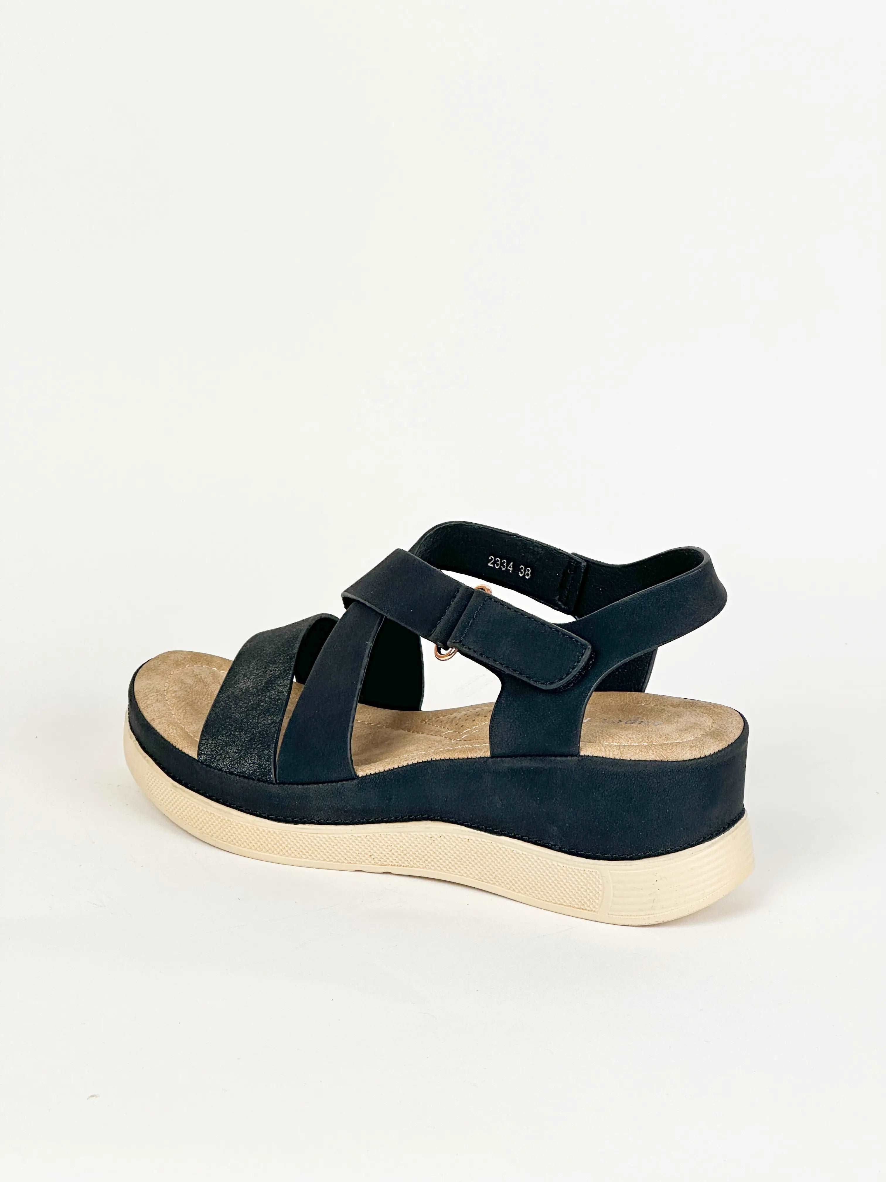 SANDALES CONFORT - NOIR