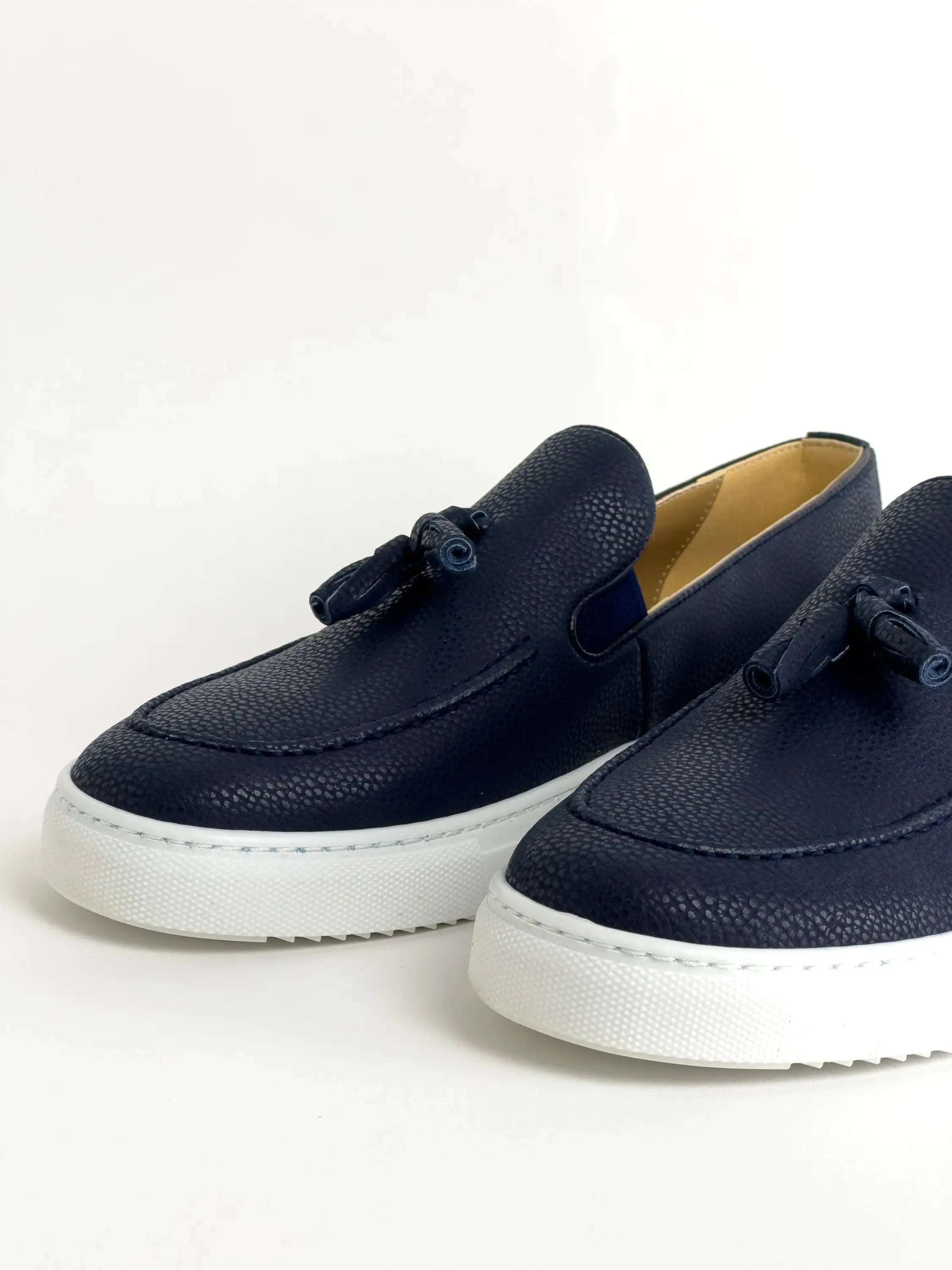 MOCASSIN EN CUIR - BLEU