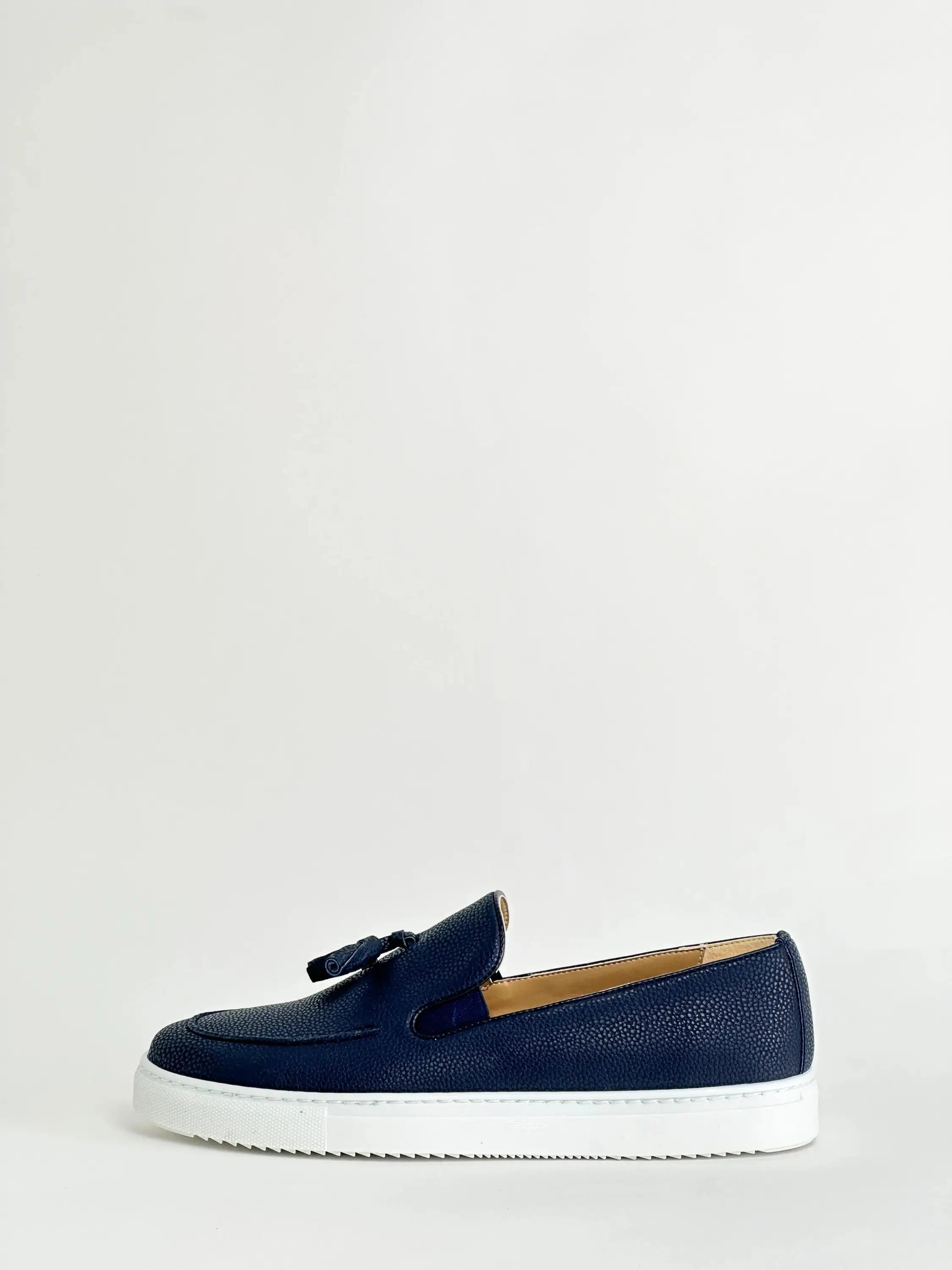 MOCASSIN EN CUIR - BLEU