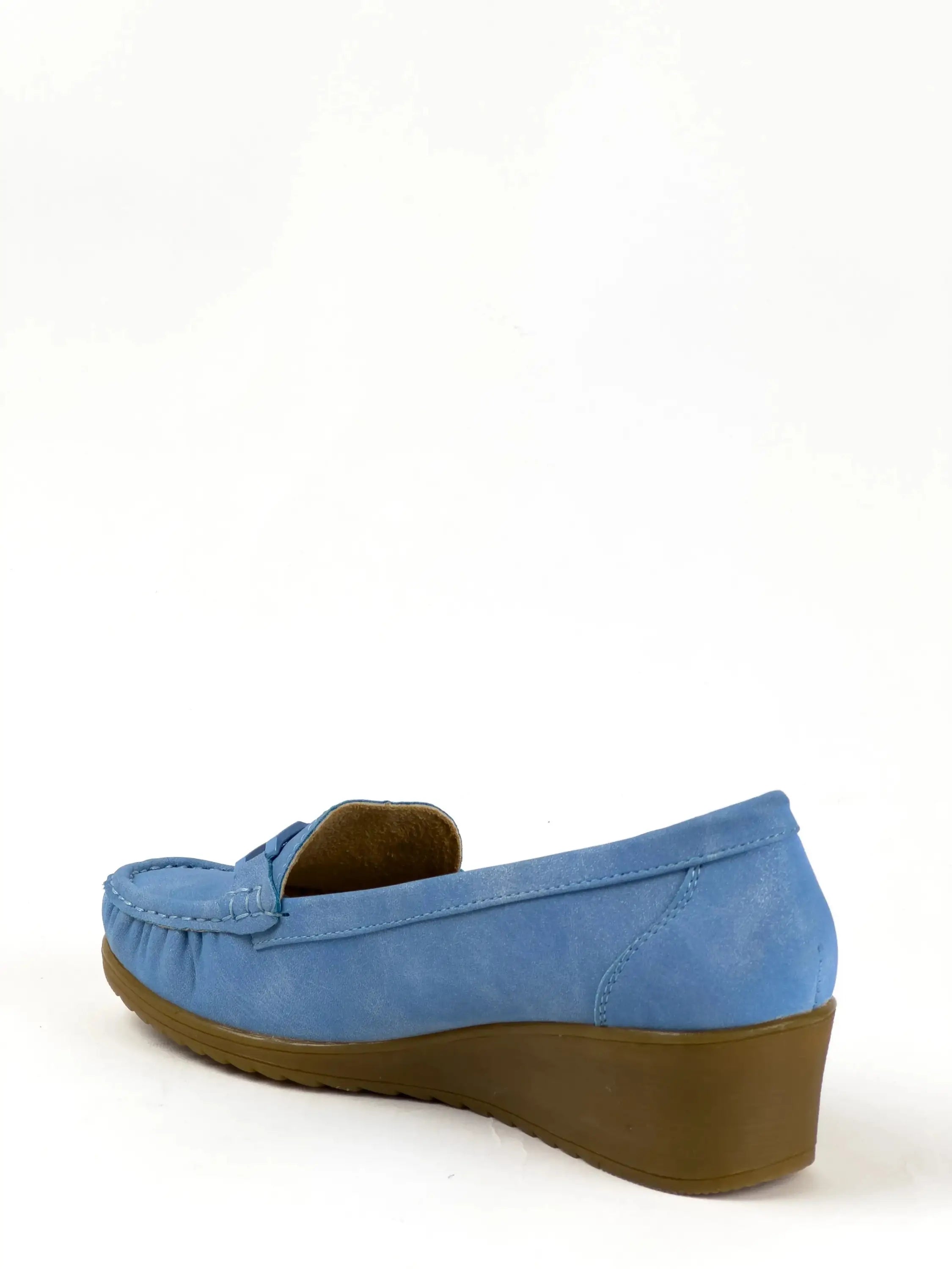 MOCASSINS COMPENSÉS - BLEU - MOCASSINS