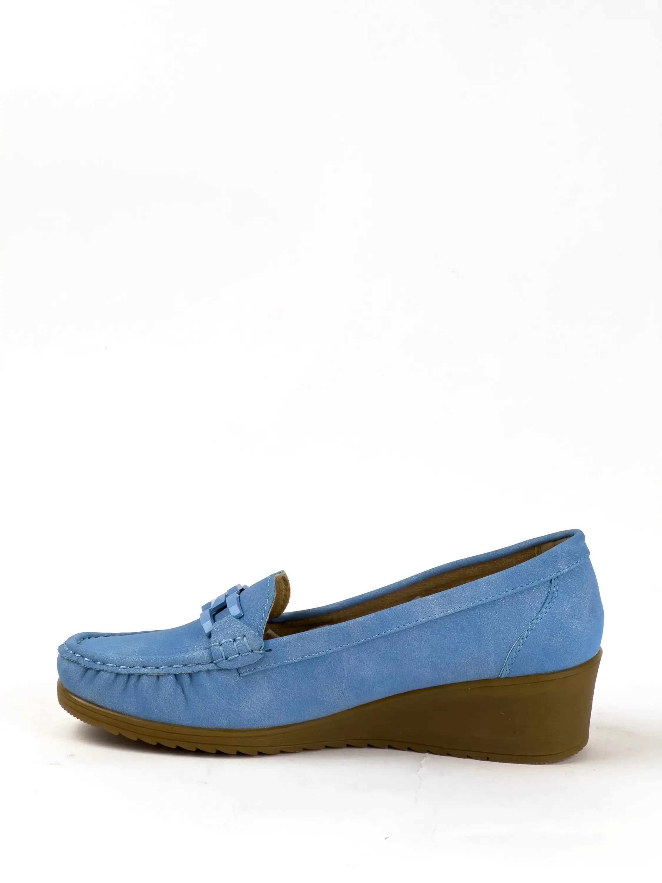 MOCASSINS COMPENSÉS - BLEU - MOCASSINS