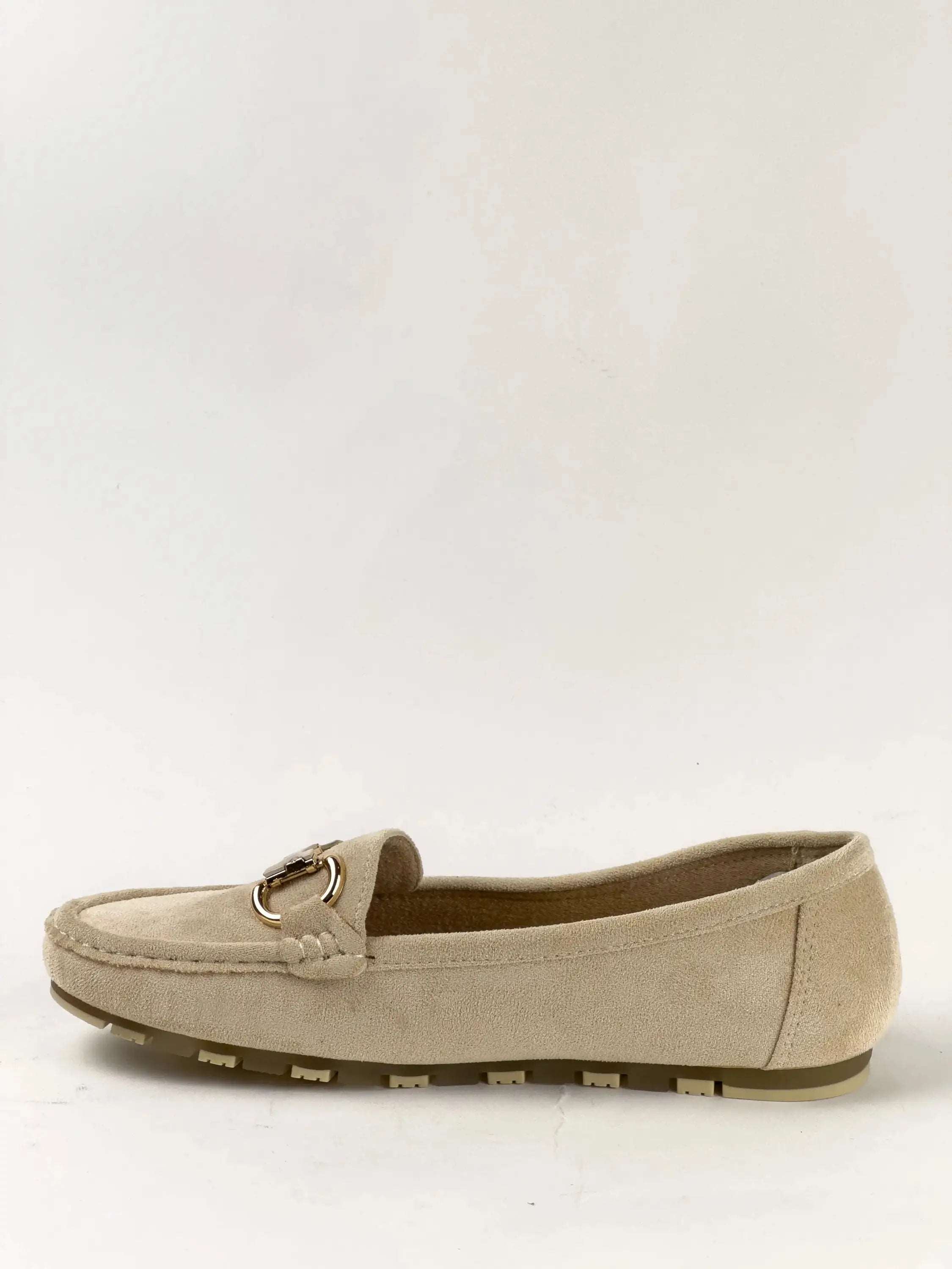 MOCASSINS CONFORT EN DAIM - BEIGE - MULES