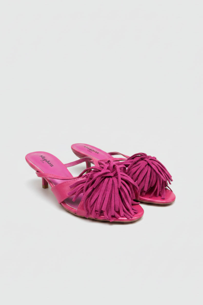 Mule à Franges -FUSCHIA
